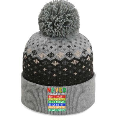 Never Apologize For Your Blackness - Black History Month The Baniff Cuffed Pom Beanie