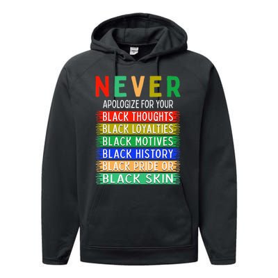 Never Apologize For Your Blackness - Black History Month Performance Fleece Hoodie