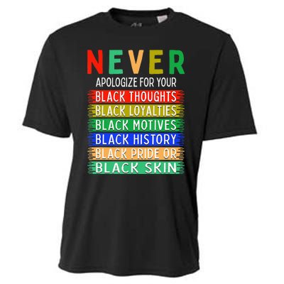 Never Apologize For Your Blackness - Black History Month Cooling Performance Crew T-Shirt