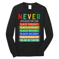 Never Apologize For Your Blackness - Black History Month Long Sleeve Shirt