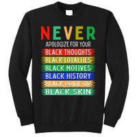 Never Apologize For Your Blackness - Black History Month Sweatshirt