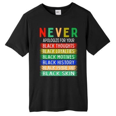 Never Apologize For Your Blackness - Black History Month Tall Fusion ChromaSoft Performance T-Shirt