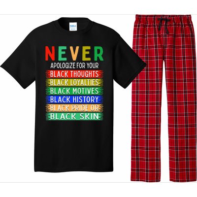 Never Apologize For Your Blackness - Black History Month Pajama Set