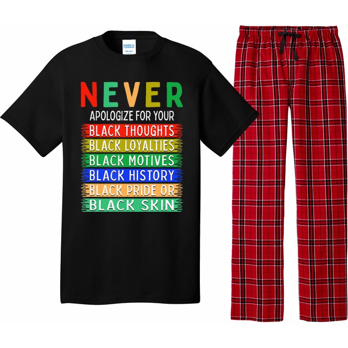 Never Apologize For Your Blackness - Black History Month Pajama Set