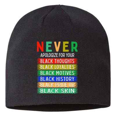 Never Apologize For Your Blackness - Black History Month Sustainable Beanie