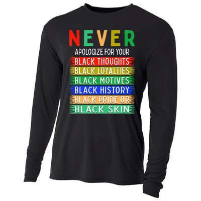 Never Apologize For Your Blackness - Black History Month Cooling Performance Long Sleeve Crew