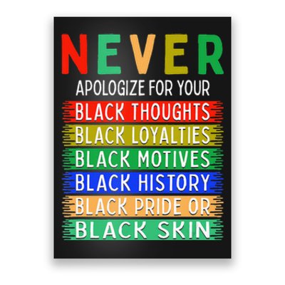 Never Apologize For Your Blackness - Black History Month Poster