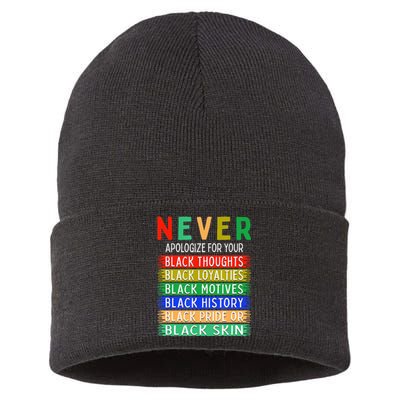 Never Apologize For Your Blackness - Black History Month Sustainable Knit Beanie