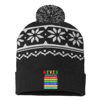 Never Apologize For Your Blackness - Black History Month USA-Made Snowflake Beanie