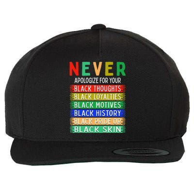 Never Apologize For Your Blackness - Black History Month Wool Snapback Cap