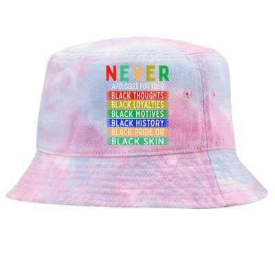 Never Apologize For Your Blackness - Black History Month Tie-Dyed Bucket Hat