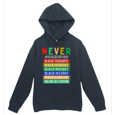 Never Apologize For Your Blackness - Black History Month Urban Pullover Hoodie