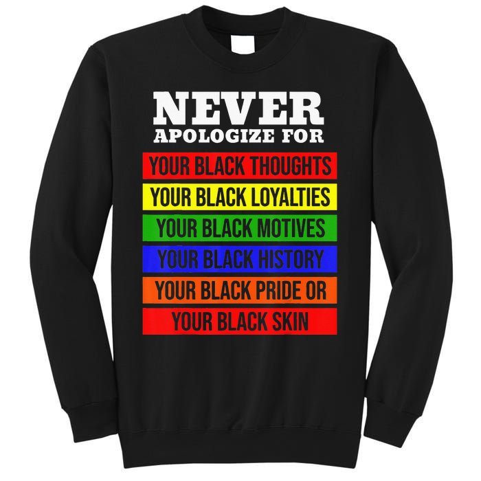 Never Apologize For Your Blackness Black History Month Sweatshirt