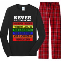 Never Apologize For Your Blackness Black History Month Long Sleeve Pajama Set