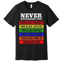 Never Apologize For Your Blackness Black History Month Premium T-Shirt