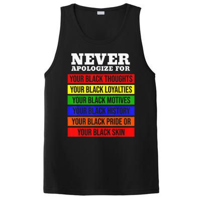 Never Apologize For Your Blackness Black History Month PosiCharge Competitor Tank