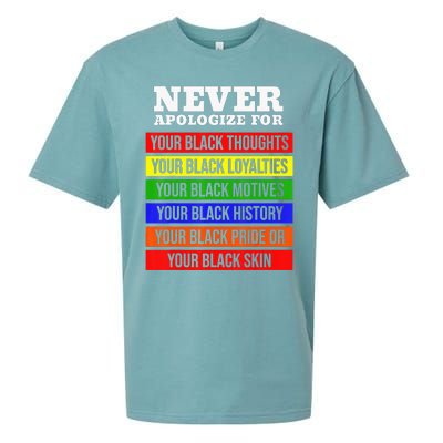 Never Apologize For Your Blackness Black History Month Sueded Cloud Jersey T-Shirt