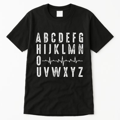 Nurse AbcS Funny Pqrst Ecg Heart Rhythm Tall T-Shirt