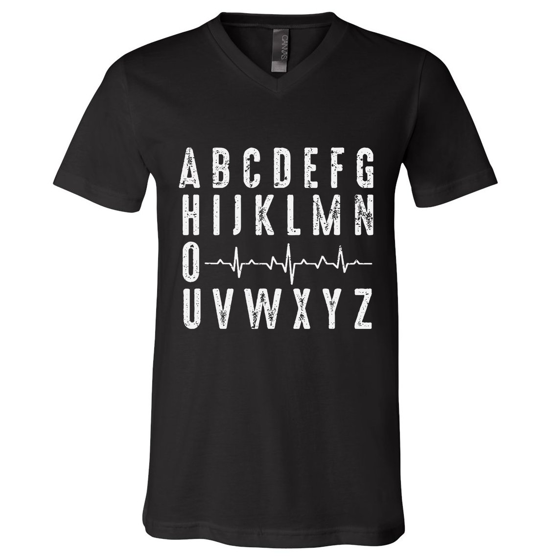 Nurse AbcS Funny Pqrst Ecg Heart Rhythm V-Neck T-Shirt