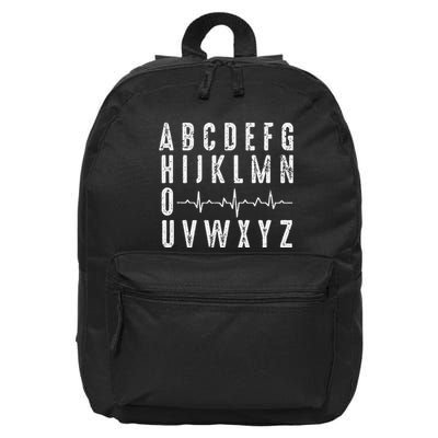Nurse AbcS Funny Pqrst Ecg Heart Rhythm 16 in Basic Backpack