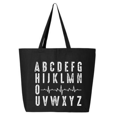 Nurse AbcS Funny Pqrst Ecg Heart Rhythm 25L Jumbo Tote