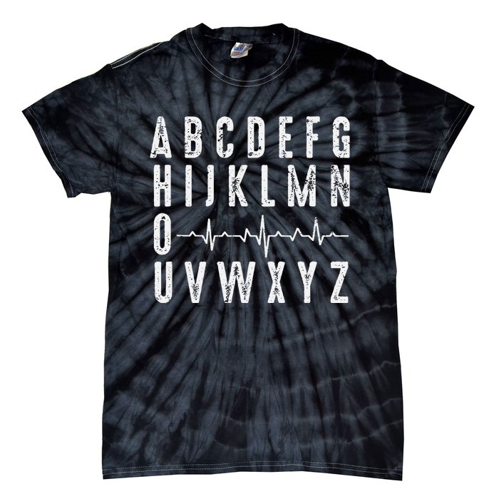 Nurse AbcS Funny Pqrst Ecg Heart Rhythm Tie-Dye T-Shirt