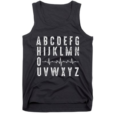 Nurse AbcS Funny Pqrst Ecg Heart Rhythm Tank Top