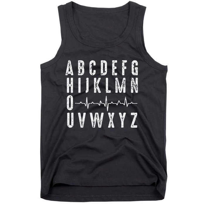 Nurse AbcS Funny Pqrst Ecg Heart Rhythm Tank Top