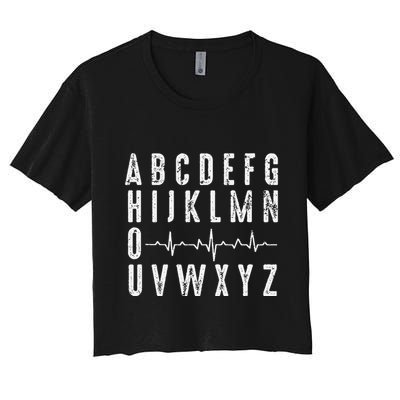 Nurse AbcS Funny Pqrst Ecg Heart Rhythm Crop Top