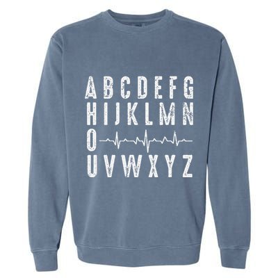 Nurse AbcS Funny Pqrst Ecg Heart Rhythm Garment-Dyed Sweatshirt