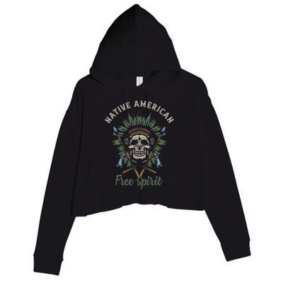 Native American Free Spirit Crop Fleece Hoodie