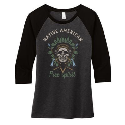 Native American Free Spirit Women's Tri-Blend 3/4-Sleeve Raglan Shirt