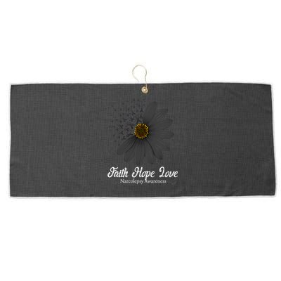 Narcolepsy Awareness Faith Hope Love Black Ribbon Support Gift Large Microfiber Waffle Golf Towel