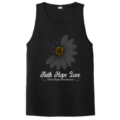 Narcolepsy Awareness Faith Hope Love Black Ribbon Support Gift PosiCharge Competitor Tank