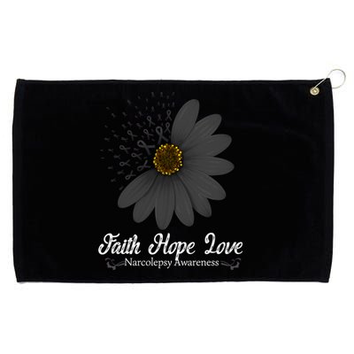 Narcolepsy Awareness Faith Hope Love Black Ribbon Support Gift Grommeted Golf Towel