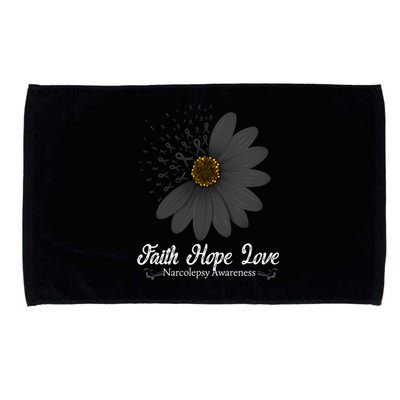 Narcolepsy Awareness Faith Hope Love Black Ribbon Support Gift Microfiber Hand Towel