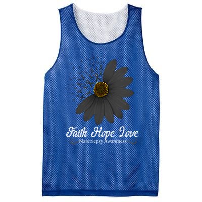 Narcolepsy Awareness Faith Hope Love Black Ribbon Support Gift Mesh Reversible Basketball Jersey Tank