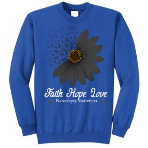 Narcolepsy Awareness Faith Hope Love Black Ribbon Support Gift Tall Sweatshirt