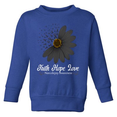 Narcolepsy Awareness Faith Hope Love Black Ribbon Support Gift Toddler Sweatshirt