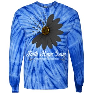 Narcolepsy Awareness Faith Hope Love Black Ribbon Support Gift Tie-Dye Long Sleeve Shirt