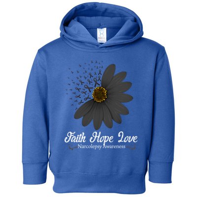 Narcolepsy Awareness Faith Hope Love Black Ribbon Support Gift Toddler Hoodie