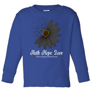 Narcolepsy Awareness Faith Hope Love Black Ribbon Support Gift Toddler Long Sleeve Shirt