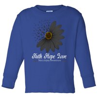 Narcolepsy Awareness Faith Hope Love Black Ribbon Support Gift Toddler Long Sleeve Shirt