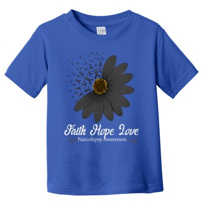 Narcolepsy Awareness Faith Hope Love Black Ribbon Support Gift Toddler T-Shirt