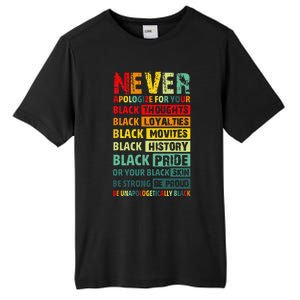 Never Apologize For Your Blackness Black History Juneteenth Tall Fusion ChromaSoft Performance T-Shirt