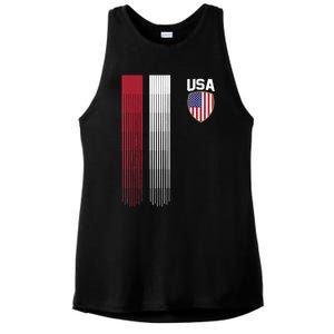 National America Flag USA American Football Fan Soccer Team Ladies PosiCharge Tri-Blend Wicking Tank