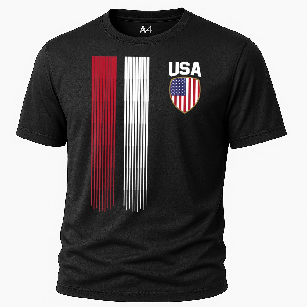 National America Flag USA American Football Fan Soccer Team Cooling Performance Crew T-Shirt