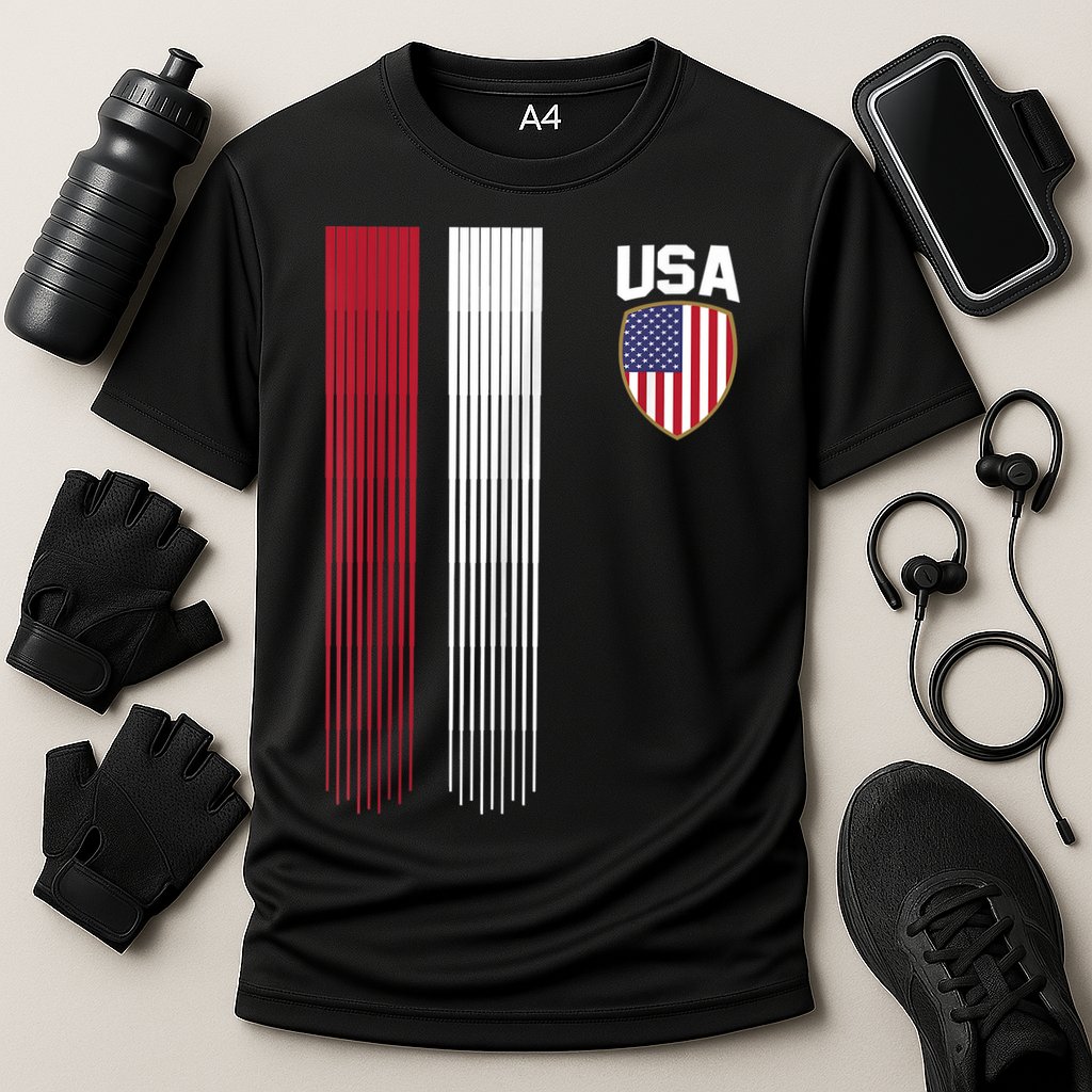 National America Flag USA American Football Fan Soccer Team Cooling Performance Crew T-Shirt
