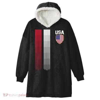 National America Flag USA American Football Fan Soccer Team Hooded Wearable Blanket