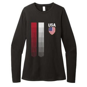 National America Flag USA American Football Fan Soccer Team Womens CVC Long Sleeve Shirt